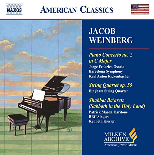 CD cover for Weinberg’s Piano Concerto No. 2 with a grand piano image.
