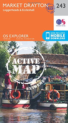 OS Explorer Map Active (243) Market Drayton, Loggerheads and Eccleshall