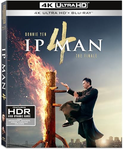 Blu-ray cover for "Ip Man 4: The Finale" featuring Donnie Yen in action.