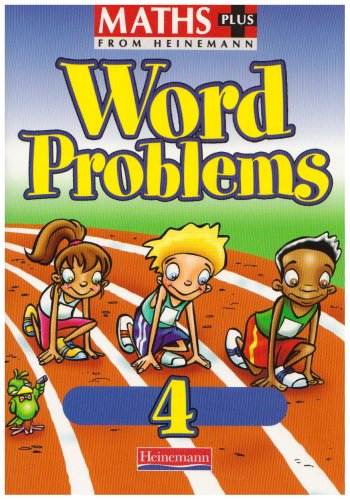 “Maths Plus Word Problems 4” pupil book cover with children at a race.