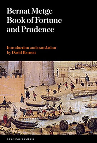Book cover with white text on black background above a medieval illustration of boats.