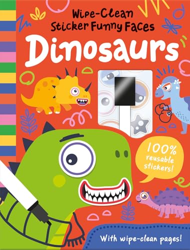 Wipe-Clean Sticker Funny Faces Dinosaurs