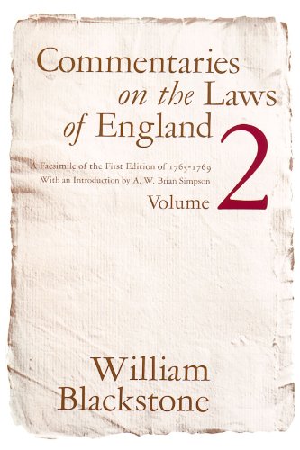 Commentaries on the Laws of England: v.2
