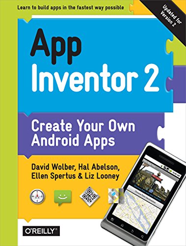 Book cover for "App Inventor 2" with a smartphone displaying an app.