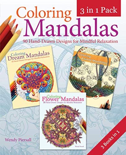 Coloring Mandalas 3-in-1 Pack: 90 Hand-Drawn Designs for Mindful Relaxation (Colouring Books)