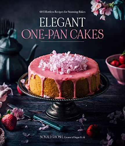 Book cover featuring a pink-glazed cake on a stand with strawberries and flowers.