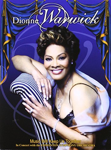 Dionne Warwick portrait on DVD cover with orchestral concert details.