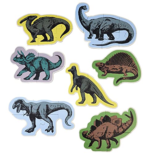 Set of 7 dinosaur puzzles - Prehistoric Land