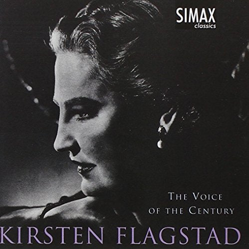 Black and white portrait of opera singer Kirsten Flagstad on CD cover.