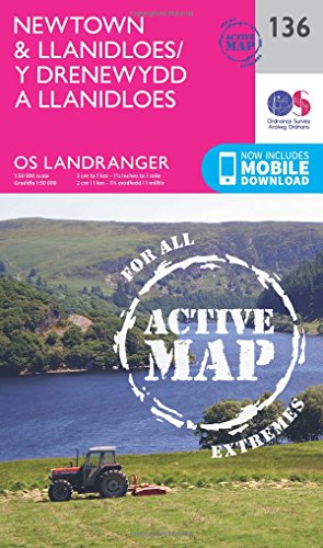 Landranger Active (136) Newtown & Llanidloes (OS Landranger Map)