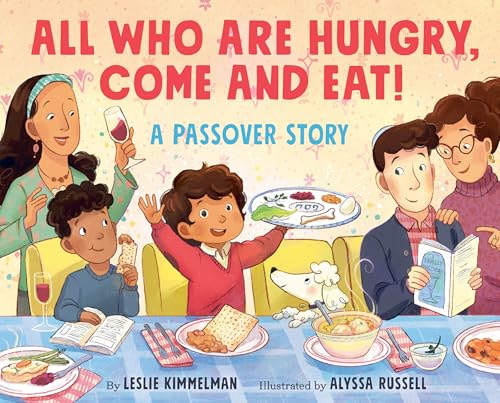 Family gathered around a table set for a Passover Seder meal.