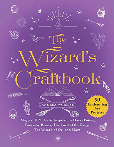Purple book cover with title "The Wizard's Craftbook" and magical illustrations.