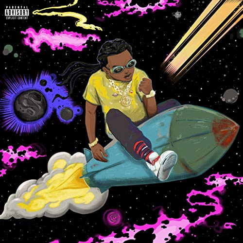 Album cover featuring Takeoff riding a rocket through a colorful, starry sky.