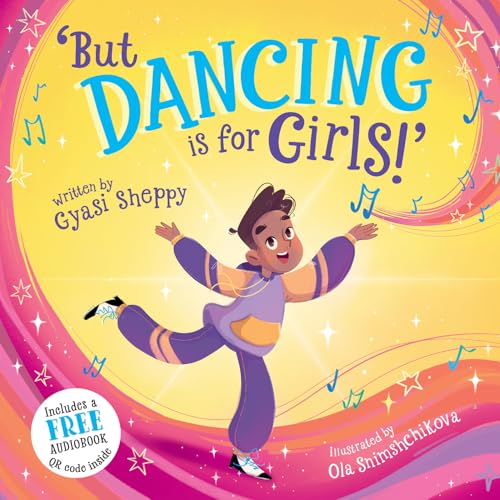 A young boy dances joyfully on a colorful, star-filled background on this book cover.