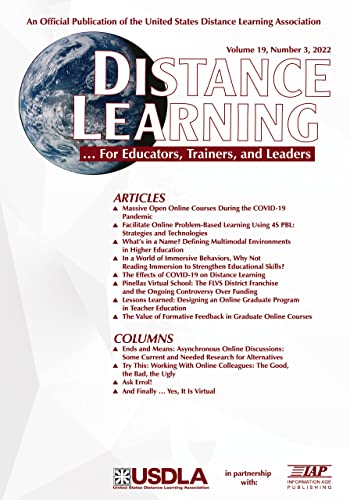 Distance Learning Vol 19 Issue 3