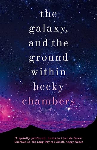 Book cover with title and author name on a background of space or landscape.