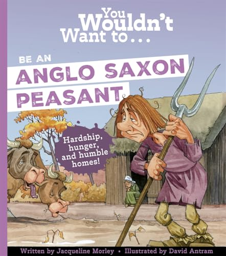 Book cover showing a cartoon Anglo-Saxon peasant holding a pitchfork near a cow.