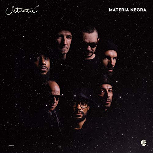CD cover for Setenta’s “Materia Negra” featuring a group portrait.