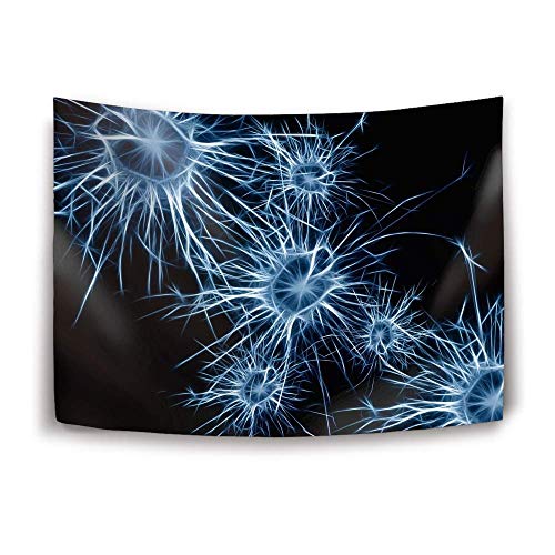 Silvertones - Daawqee Neurons Cell Structure Tapestry Wall Hanging Tapestry Tapestries Printed Bohemian Hippie Large Wall Art [CD]