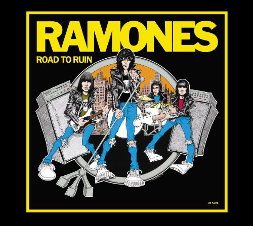 Ramones “Road to Ruin” album cover with band illustration and amps.