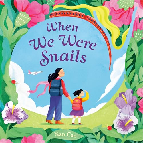 Book cover: mother and child holding hands, airplane and flowers.