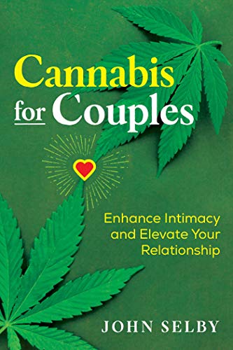 Book cover with cannabis leaves, heart, and title "Cannabis for Couples.