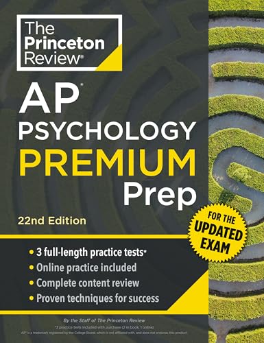 Princeton Review AP Psychology Premium Prep : For the NEW 2025 Exam: 3 Practice Tests + Digital Practice + Content Review