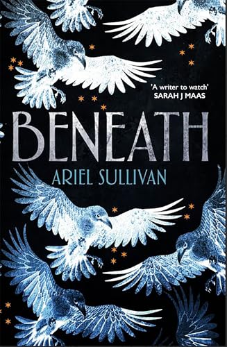 Book cover for "Beneath" featuring illustrated birds and starry details.