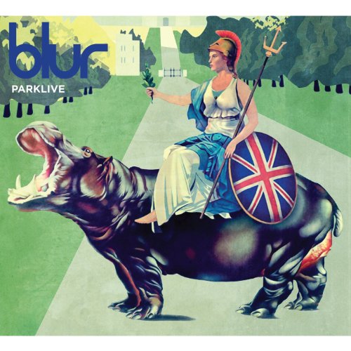 Album cover: Britannia riding a hippo with a Union Jack shield.