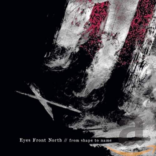 CD cover with abstract white and red brushstrokes on black background.