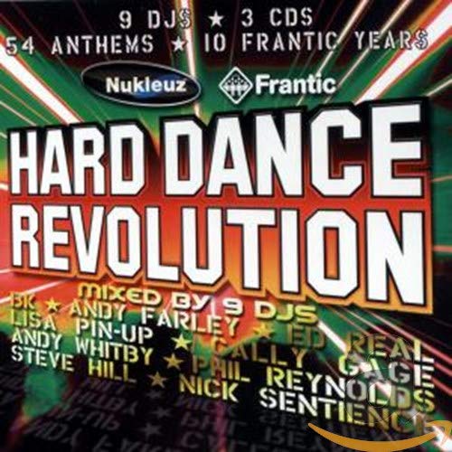 CD cover for "Hard Dance Revolution" with bold text and logos.