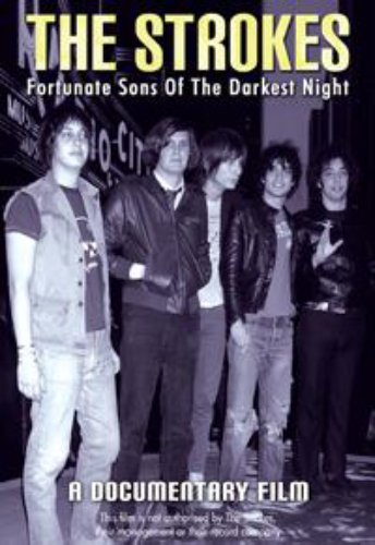 The Strokes band members on DVD cover for documentary film.