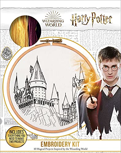 Harry Potter embroidery kit with Hogwarts castle design and Harry Potter image.