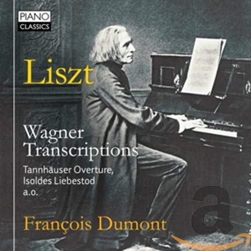 CD cover featuring portrait of Franz Liszt at a piano.