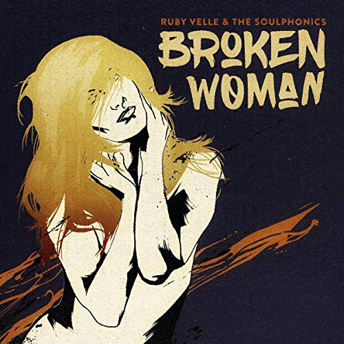 Record cover featuring a distressed illustration of a woman with blonde hair.