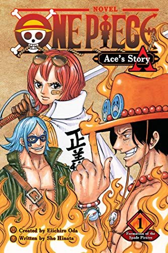 Three anime characters with flames on a brown background, manga novel cover.