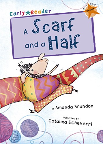 Book cover: a mouse knitting a long, colorful scarf with yarn.