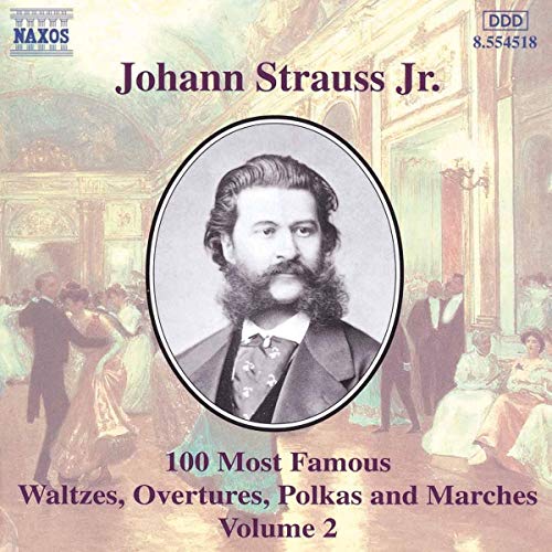 CD cover featuring a portrait of Johann Strauss Jr. and ballroom dancers.