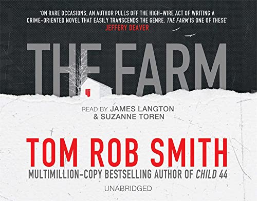 Book cover for "THE FARM" by Tom Rob Smith, featuring a farmhouse.