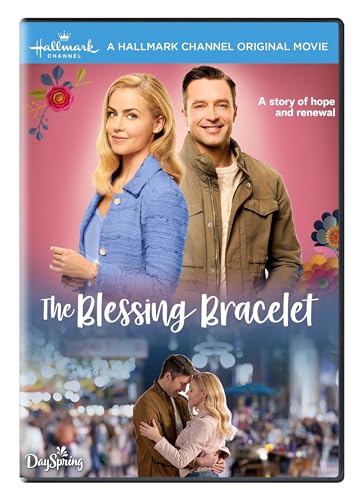DVD cover for "The Blessing Bracelet" featuring two actors and floral designs.