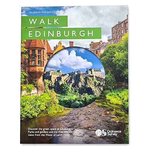 Edinburgh walking map cover featuring Edinburgh Castle in a circular frame.
