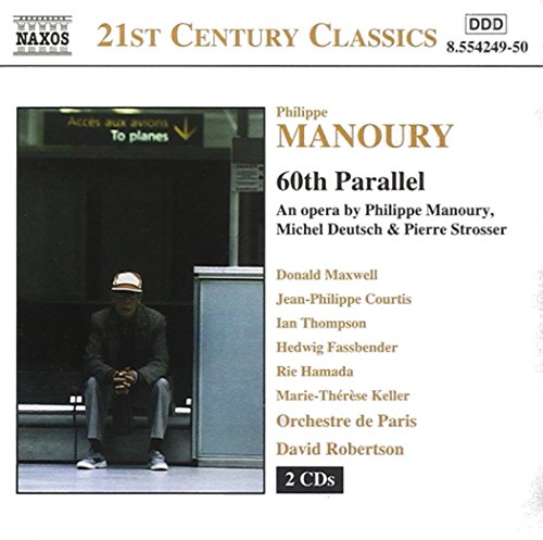 CD cover for 60th Parallel by Philippe Manoury featuring a man sitting aloneCL alone.