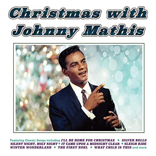 CD cover for "Christmas With Johnny Mathis" featuring a portrait of the singer.