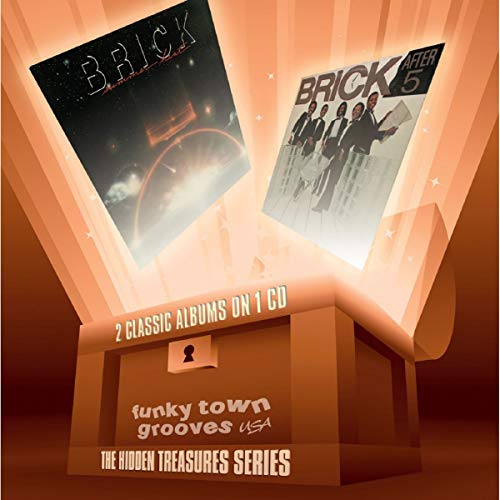 CD package featuring Brick’s “Summer Heat” and “After 5” albums, with band imagery.