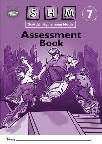 Purple textbook cover with illustrated children on hoverboards, titled "Assessment Book".