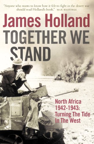 Book cover depicting soldiers in a desert battlefield, North Africa, 1942-1943.