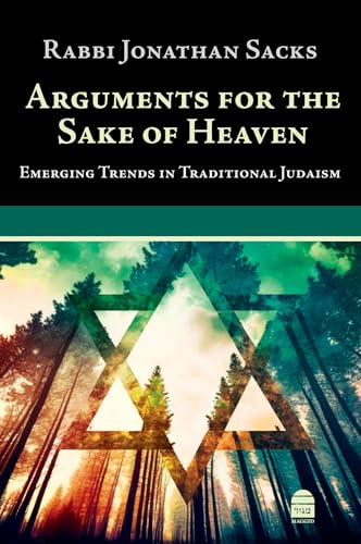 Book cover: "Arguments for the Sake of Heaven" by Rabbi Jonathan Sacks, with a Star of David.
