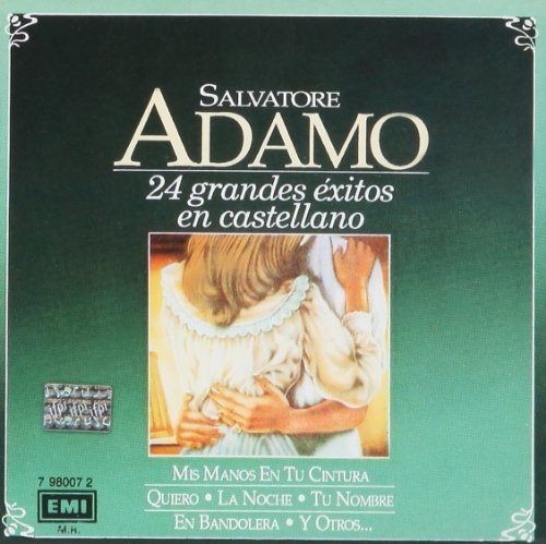 Adamo Salvatore CD cover: green background, couple embracing, text in Spanish.