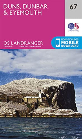 Duns, Dunbar & Eyemouth Map | Lammermuir Hills | Ordnance Survey | OS Landranger Map 67 | England | Walks | Cycling | Days Out | Maps | Adventure: 067