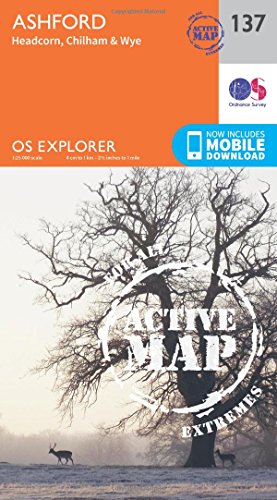 OS Explorer Map Active (137) Ashford